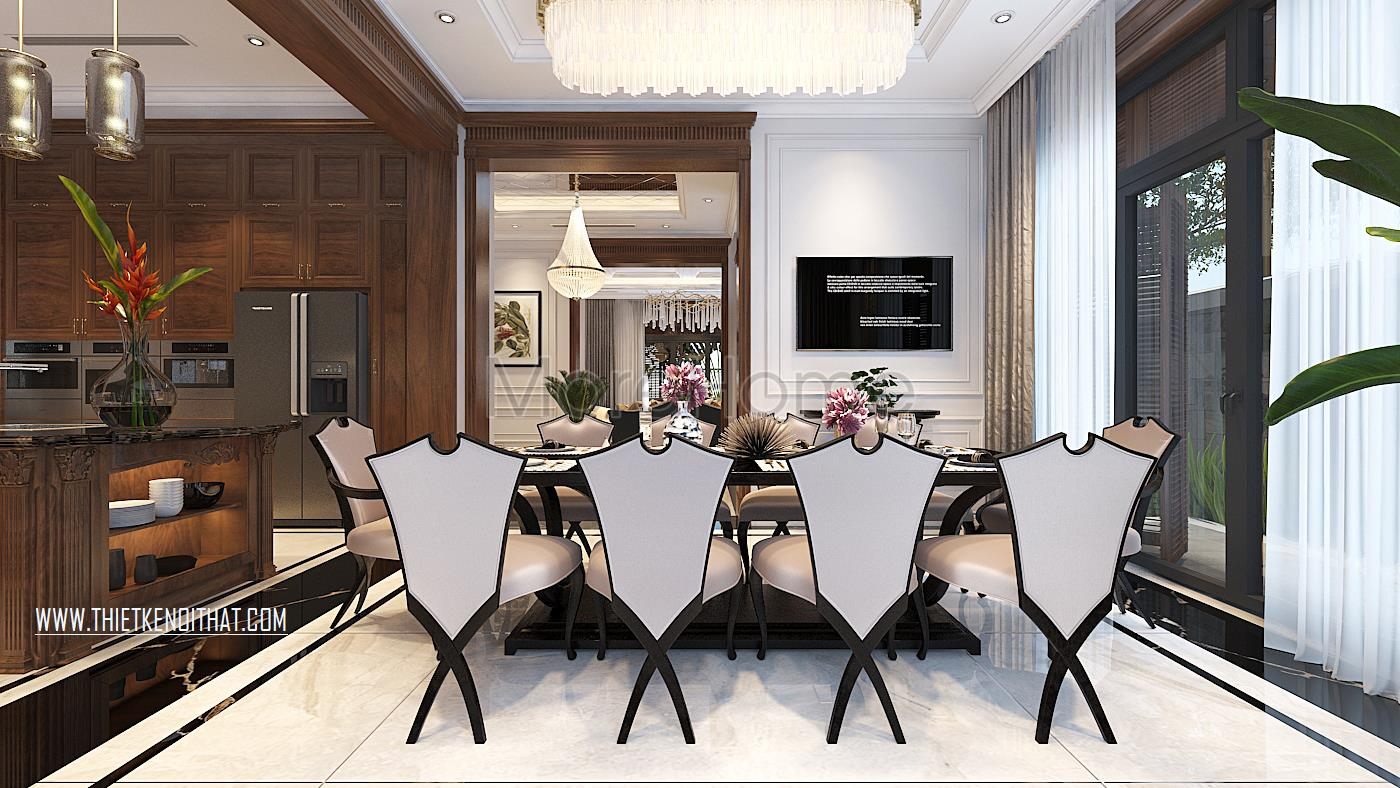 Thiết kế nội thất phòng ăn biệt thự Vinhomes GreenBay HL30 